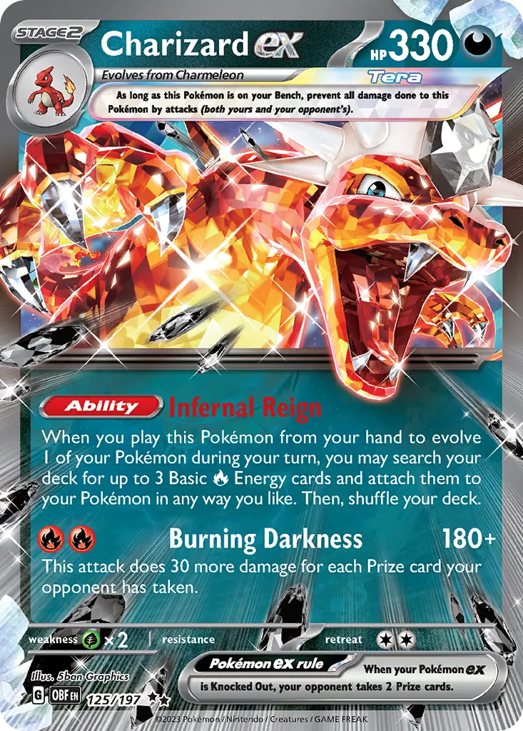 Charizard ex Obsidian Flames 125 Tera card